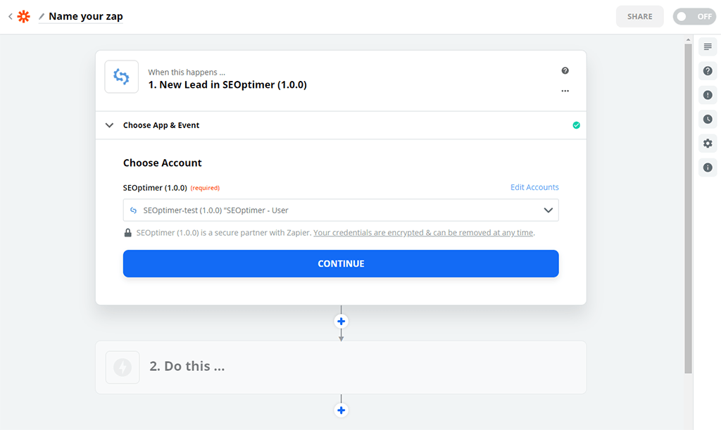 Zapier app étape 4